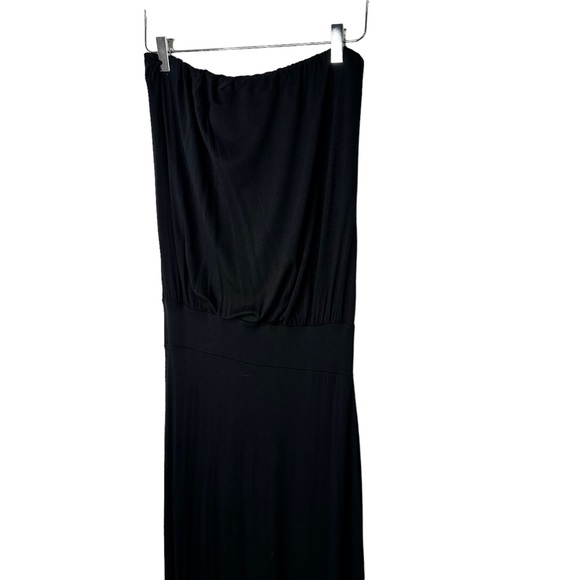 S-Twelve Strapless Jersey Maxi Black Flowy Dress M/L - Picture 3 of 5
